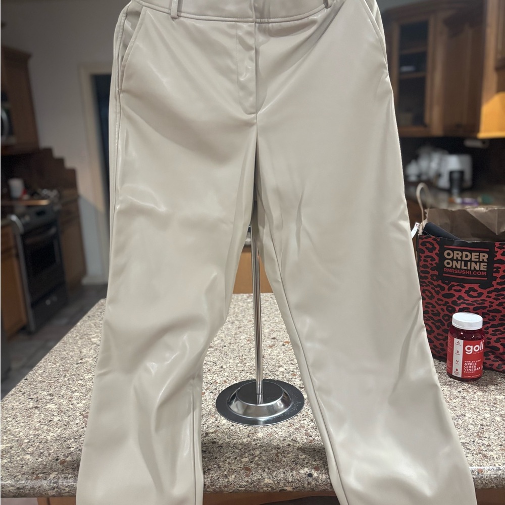 Bailey 44 Off-White Faux Leather Trousers